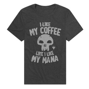 �A�j���L�����N�^�[ �����Y �g�b�v�X T�V���c Licensed Character Men's Magic the Gathering I Like My Coffee Like My Mana T-Shirt Charcoal �`���R�[��
