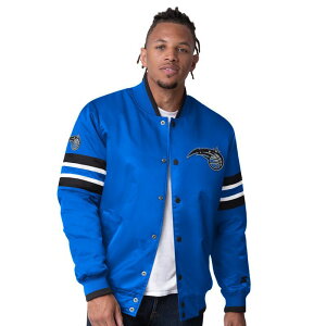 �X�^�[�^�[ �����Y �A�E�^�[ �W���P�b�g�E�u���]�� �T�e�� Men'starter Blue Orlando Magic Scout Varsity Satin Full-Snap Jacket Mag Blue �u���[