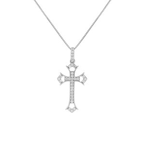 v[Y fB[X ANZT[ lbNXE`[J[Ey_ggbv [X PRIMROSE Sterling Silver Pav Cubic Zirconia Cross Pendant Necklace on Box Chain Sterling Vo[
