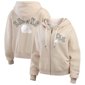 �E�F�A �o�C �G���� �A���h���[�Y ���f�B�[�X �g�b�v�X T�V���c �p�[�J�[ Women's WEAR by Erin Andrews Oatmeal Cleveland Browns Tonal Full-Zip Hoodie Brn Multi �}���`�J���[
