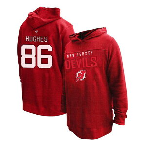 vt@C fB[X gbvX TVc vXTCY W[W[ p[J[ Women's Profile Jack Hughes Red New Jersey Devils Plusize Name & Number Thermal Pullover Hoodie Nhl Red bh