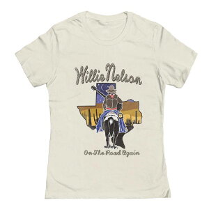�A���u�����f�b�h ���f�B�[�X �g�b�v�X T�V���c �O���t�B�b�N Unbranded Junior's Willie Nelson The Road Again Graphic Tee Natural