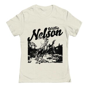 �A���u�����f�b�h ���f�B�[�X �g�b�v�X T�V���c �O���t�B�b�N Unbranded Junior's Willie Nelson Cowboy Stencil Graphic Tee Natural