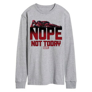 �}�[�x�� �����Y �g�b�v�X T�V���c �O���t�B�b�N Men's Marvel Deadpool Nope Notoday Long Sleeve Graphic Tee Heather Gray �O���[