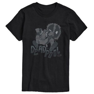 �}�[�x�� �����Y �g�b�v�X T�V���c ���m�N�� �O���t�B�b�N Men's Marvel Deadpool Monochrome Long Sleeve Graphic Tee Black �u���b�N