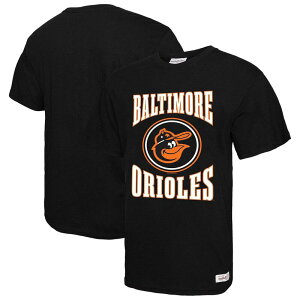 �~�b�`�F��&�l�X �����Y �g�b�v�X T�V���c ���S Men's Mitchell & Ness Black Baltimore Orioles Arched Logo Slub T-Shirt Orl Black �u���b�N