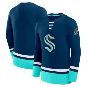 �t�@�i�e�B�N�X �����Y �g�b�v�X T�V���c Men's Fanatics Deep Sea Blue Seattle Kraken High Point Long Sleeve T-Shirt Krk Navy �l�C�r�[