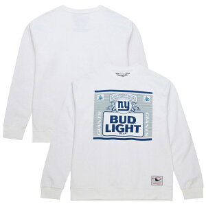�~�b�`�F��&�l�X �����Y �g�b�v�X T�V���c �X�E�F�b�g Men's Mitchell & Ness White New York Giants NFL x Bud Lighthe Crest Pullover Sweatshirt Gia White �z���C�g
