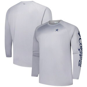 �R�����r�A �����Y �g�b�v�X T�V���c �g�[�� Men's Columbia Gray Dallas Cowboys Big & Tall Terminal Tackle Omni-Shade Raglan Long Sleeve T-Shirt Cow Grey �O���[