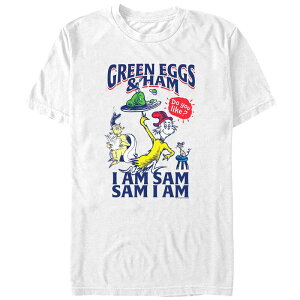 �A�j���L�����N�^�[ �����Y �g�b�v�X T�V���c �g�[�� �O���t�B�b�N Licensed Character Big & Tall Dr. Seuss Green Eggs And Ham Do you Like Them Graphic Tee White �z���C�g