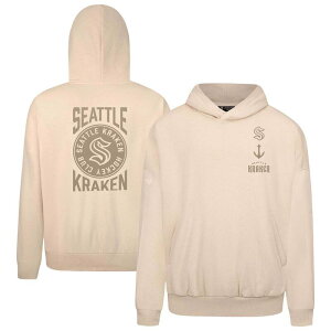 ���x���E�F�A �����Y �g�b�v�X T�V���c �p�[�J�[ Men's Levelwear Cream Seattle Kraken Contact Stampullover Hoodie Krk Beige �x�[�W��