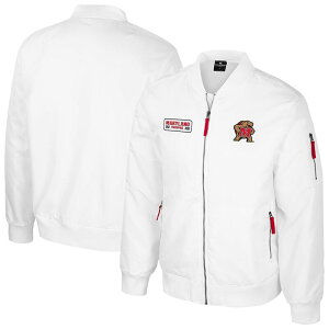 yz RVA Y WPbgEu] AE^[ Men's Colosseum Maryland Terrapins White Rabbit Full-Zip Bomber Jacket Mar White