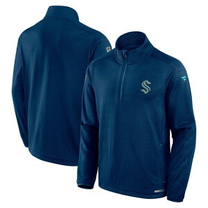 �t�@�i�e�B�N�X �����Y �g�b�v�X T�V���c �g�[�� Men's Fanatics Deep Sea Blue Seattle Kraken Big & Tall Authentic Pro Quarter-Zipullover Krk Navy �l�C�r�[