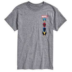 �}�[�x�� �����Y �g�b�v�X T�V���c �g�[�� ���S �O���t�B�b�N Big & Tall Marvel Oversized Left Chest Logos Graphic Tee Heather Gray �O���[