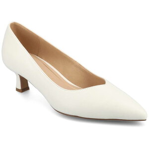 yz Wl RNV fB[X pvX V[Y Journee Collection Pammie Medium and Wide Width Women's Slip-On Kitten Heel Pumps White