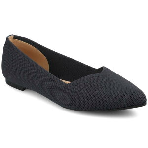 Wl RNV fB[X V[Y T_ jbg Journee Collection Minnah Knit Slip-On Pointed-Toe Women's Dress Flats Navy lCr[