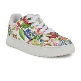 ナインウェスト レディース シューズ スニーカー レース Nine West Nenya Casualace-Up Round Toe Sneakers White Floral Multi ホワイト