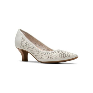 N[NX fB[X V[Y pvX U[ Clarks Kepley Sky Women's Leather Pumps Off White Leather ItzCg