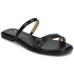 yz Wl RNV fB[X T_ V[Y Journee Collection Women's Multi Strap Slide On Flat Sandals Black