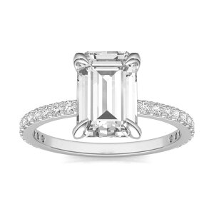 �`���[���Y �A���h �R���o�[�h ���f�B�[�X �A�N�Z�T���[ �����O Charles & Colvard 14k White Gold 2 Carat.W. Lab-Created Moissanitemerald Ring 14k Whgold �z���C�g