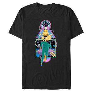 AjLN^[ Y gbvX TVc OtBbN Licensed Character Men'squid Game Running Through Obstacles Graphic Tee Black ubN