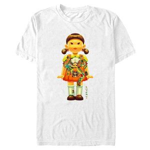 �A�j���L�����N�^�[ �����Y �g�b�v�X T�V���c �O���t�B�b�N Licensed Character Men'squid Game Big Doll World Graphic Tee White �z���C�g