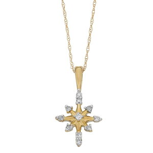 Aufbh fB[X ANZT[ lbNXE`[J[Ey_ggbv [X Unbranded 10k Gold 1/10 Carat.W. Diamond Snowflake Pendant Necklace 10k Gold S[h