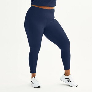 Tek Gear ���f�B�[�X �{�g���X �J�W���A���p���c �v���X�T�C�Y ���M���X �n�C�E�G�X�g Plusize Tek Gear Ultrastretchigh-Waisted Side Pocket 7/8 Leggings Navy Romance �l�C�r�[