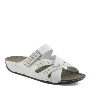 yz tNTX fB[X T_ V[Y Flexus by Spring Step Karl Women's Slide Sandals White