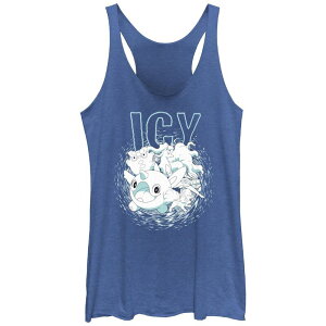 �A�j���L�����N�^�[ ���f�B�[�X �g�b�v�X T�V���c Licensed Character Juniors' Pokemon Icy Characters Racerback Tank Top Royal Heather �w�U�[