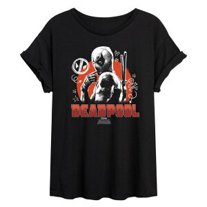 �}�[�x�� ���f�B�[�X �g�b�v�X T�V���c Juniors' Marvel Deadpool Sketches Oversized Tee Black �u���b�N