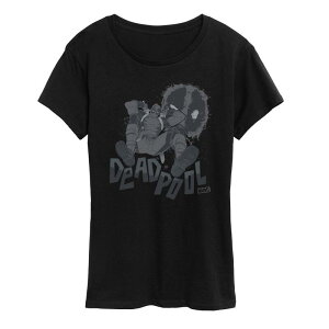 �}�[�x�� ���f�B�[�X �g�b�v�X T�V���c ���m�N�� �O���t�B�b�N Women's Marvel Deadpool Monochrome Graphic Tee Black �u���b�N