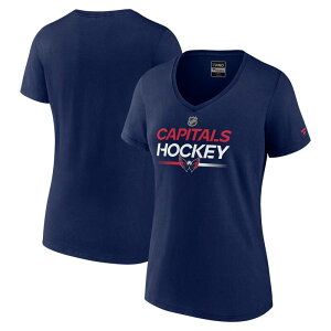 �t�@�i�e�B�N�X ���f�B�[�X �g�b�v�X T�V���c V�l�b�N �L���b�v Women's Fanatics Navy Washington Capitals Authentic Pro V-Neck T-Shirt Cap Navy �l�C�r�[
