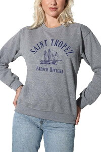 �A���u�����f�b�h ���f�B�[�X �g�b�v�X T�V���c �X�E�F�b�g �O���t�B�b�N Unbranded Women'suburban Riot Saintropez Riviera Willow Graphic Sweatshirt Heather Gray �O���[