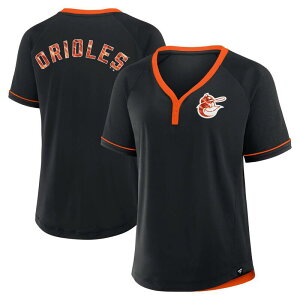 �t�@�i�e�B�N�X ���f�B�[�X �g�b�v�X T�V���c V�l�b�N Women's Fanatics Black Baltimore Orioles Cooperstown Collection League Diva Raglan V-Neck T-Shirt Orl Black �u���b�N