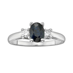 �A���u�����f�b�h ���f�B�[�X �A�N�Z�T���[ �����O Unbranded The Regal Collection 14k White Gold Genuine Sapphire & 1/5-ct.W. IGL Certifiediamond 3-Stone Ring Blue �u���[