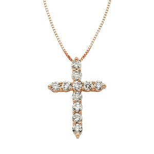 yz Aufbh fB[X lbNXE`[J[Ey_ggbv ANZT[ The Regal Collection 1/2 Carat T.W. IGL Certified Diamond 14k Gold Cross Pendant Necklace Rose