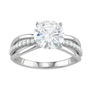 �`���[���Y �A���h �R���o�[�h ���f�B�[�X �A�N�Z�T���[ �����O Charles & Colvard 14k White Gold 2 9/10 Carat.W. Lab-Created Moissanite Split Shank Engagement Ring 14k White Gold �z���C�g