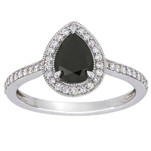 Xe O[X fB[X ANZT[ O Stella Grace 10k White Gold 1/4 Carat.W. Black & White Diamond Teardrop Engagement Ring 10k White Gold zCg
