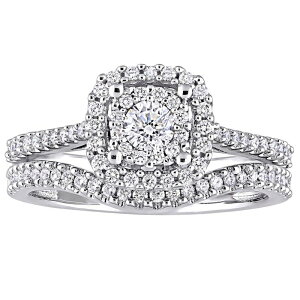 Xe O[X fB[X ANZT[ O Stella Grace 10k White Gold 5/8 Carat.W Diamond Engagement Ring Set 10k White Gold zCg