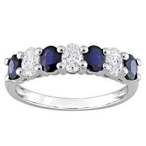 Xe O[X fB[X ANZT[ O Stella Grace 14k White Gold Sapphire & 1/2 CT.W. Diamond Semi-Eternity Ring 14k Whgold zCg