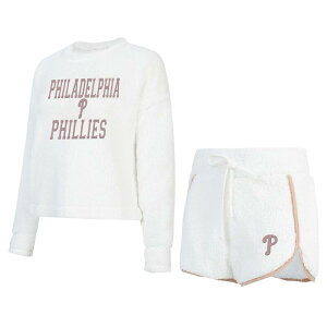 �A���u�����f�b�h ���f�B�[�X �A���_�[�E�F�A �i�C�g�E�F�A T�V���c Unbranded Women's Conceptsport White Philadelphia Phillies Painter Sherpa Long Sleeve T-Shirt & Short Set Phl White �z���C�g
