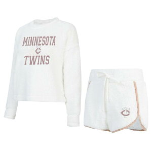 �A���u�����f�b�h ���f�B�[�X �A���_�[�E�F�A �i�C�g�E�F�A T�V���c Unbranded Women's Conceptsport White Minnesota Twins Painter Sherpa Long Sleeve T-Shirt & Short Setwn White �z���C�g