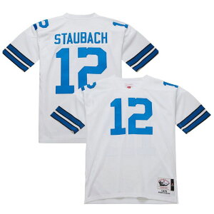 �~�b�`�F��&�l�X �����Y �g�b�v�X T�V���c �W���[�W�[ Men's Mitchell & Ness Roger Staubach White Dallas Cowboys 1975 Authentic Throwback Retired Player Jersey Cowhite �z���C�g