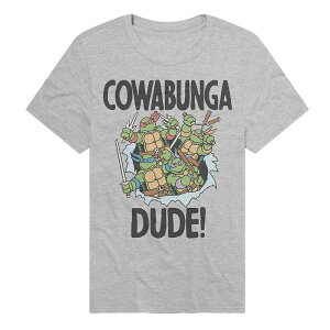 �A�j���L�����N�^�[ �����Y �g�b�v�X T�V���c �O���t�B�b�N Licensed Character Men's Teenage Mutant Ninja Turtles Cowabunga Dude Graphic Tee Athletic Heather �w�U�[