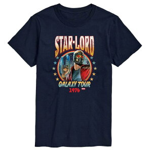 �}�[�x�� �����Y �g�b�v�X T�V���c �g�[�� �O���t�B�b�N Big & Tall Marvel Guardians Of The Galaxy Star-Lord Galaxy Tour 1976 Graphic Tee Navy �l�C�r�[