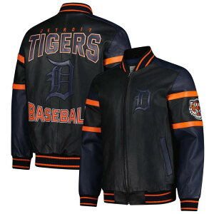 �J�[�� �o���N�X �����Y �A�E�^�[ �W���P�b�g�E�u���]�� ���U�[ Men's G-III Sports by Carl Banks Black Detroitigers Full-Zip Leather Varsity Jacketgr Black �u���b�N