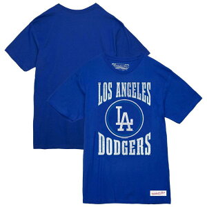 �~�b�`�F��&�l�X �����Y �g�b�v�X T�V���c ���S Men's Mitchell & Ness Royalos Angeles Dodgers Arched Logo Slub T-Shirt Lad Blue �u���[
