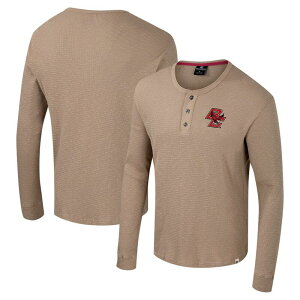 �R���V�A�� �����Y �g�b�v�X T�V���c Men's Colosseum Tan Boston Collegeagles Great Outdoors Henley Long Sleeve Shirt Bos Multi �}���`�J���[