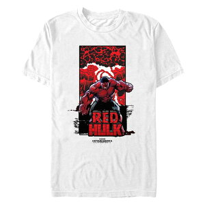 �}�[�x�� �����Y �g�b�v�X T�V���c �L���b�v �O���t�B�b�N Men's Marvel Captain America Brave Neworld Red Hulk Explosion Poster Graphic Tee White �z���C�g